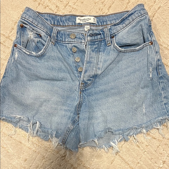 Abercrombie & Fitch Pants - Abercrombie & Fitch Frayed Hem Blue Jean Shorts size 27